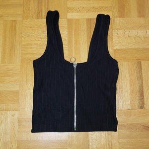 Black Tank Top with Zipper - Streetwear Society (Urban Planet)